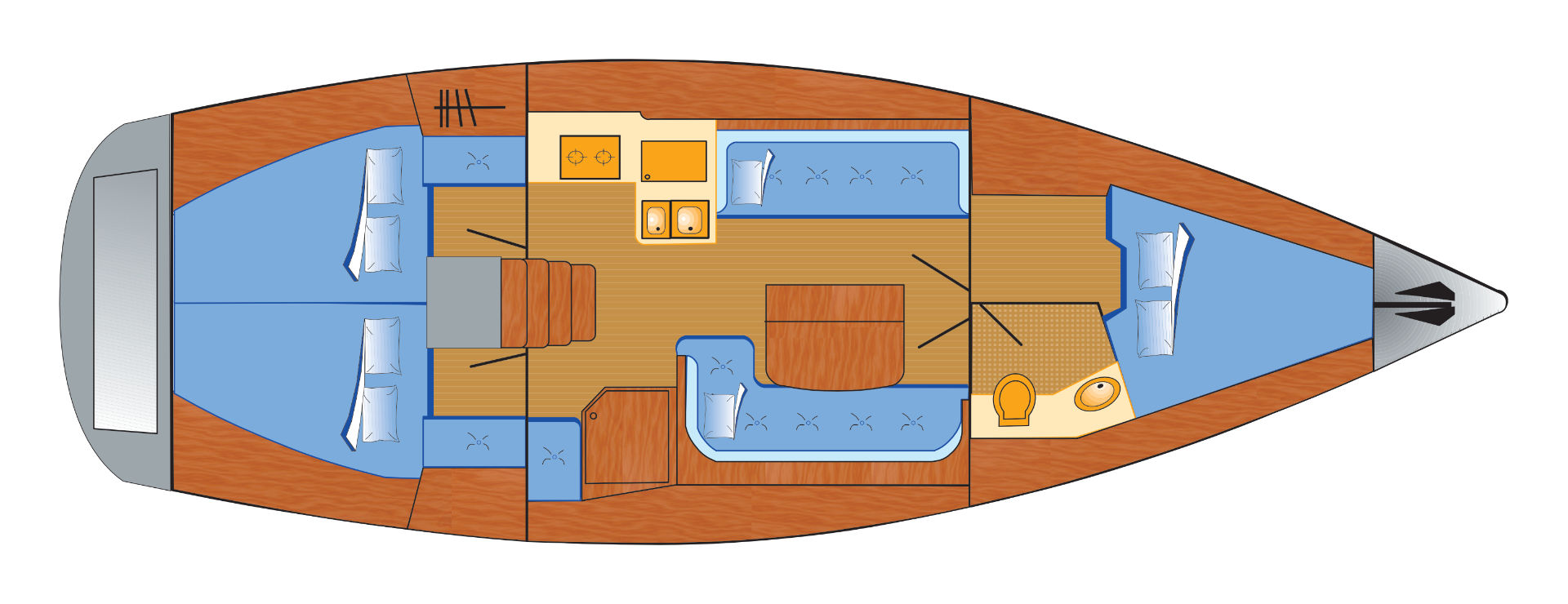 Bavaria 38 cruiser mit 3 Kabinen