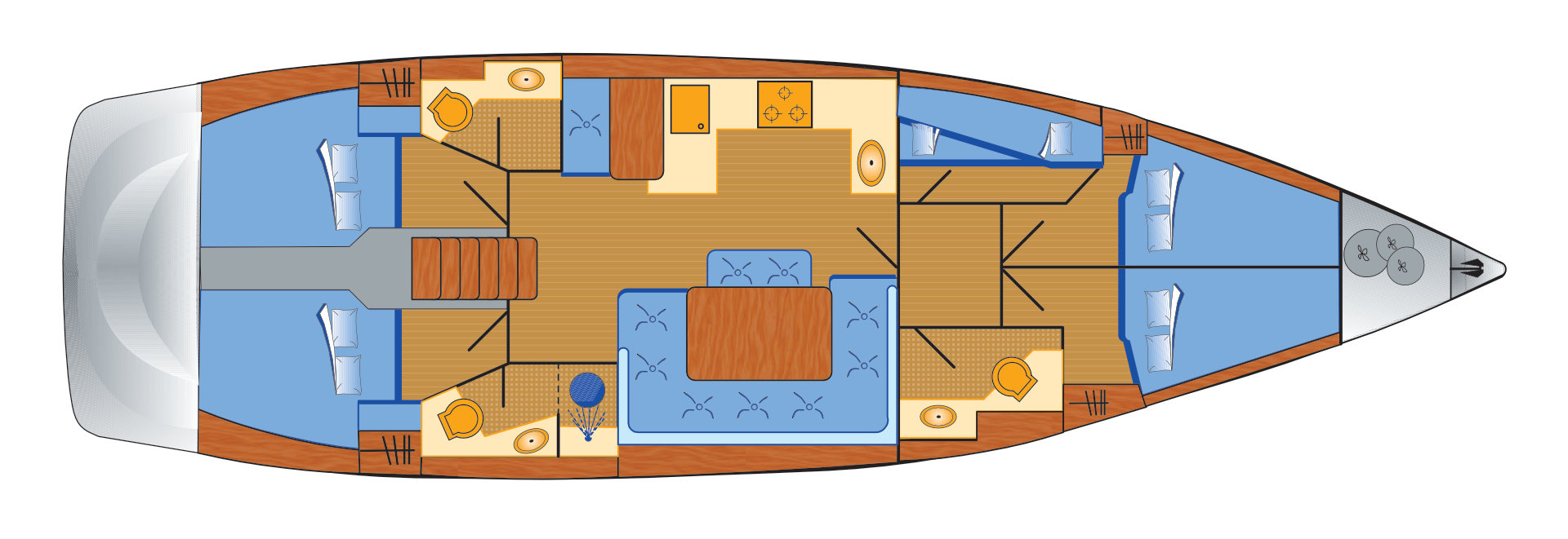Bavaria Cruiser 51 mit 5 Kabinen