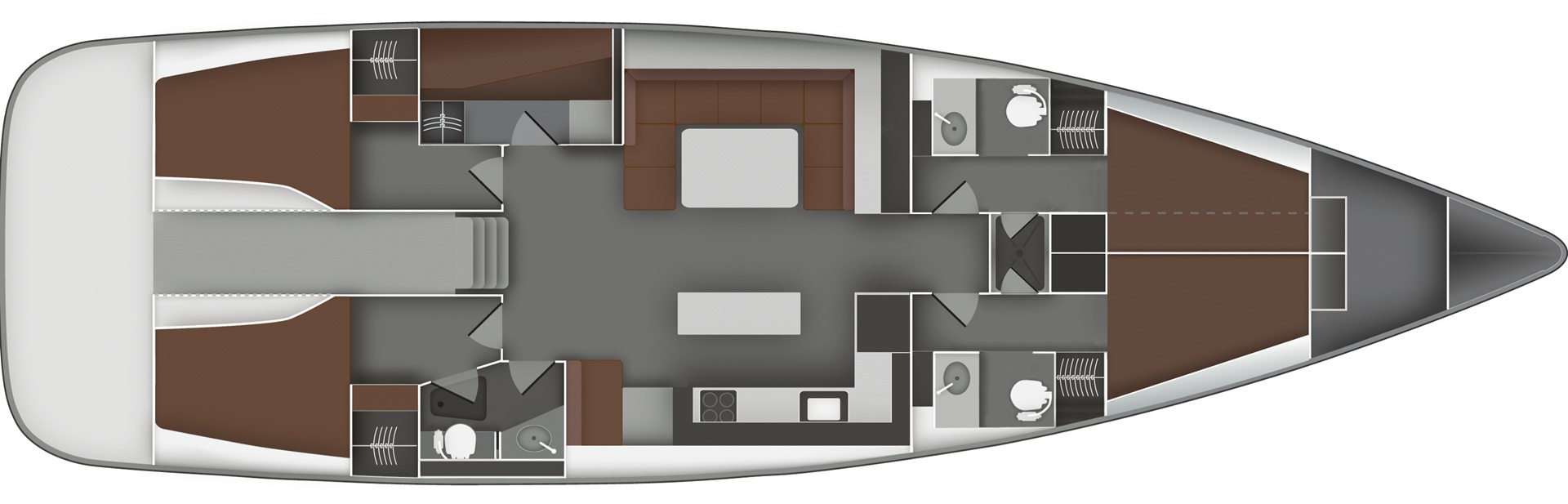 Bavaria Cruiser 55 mit 5 Kabinen
