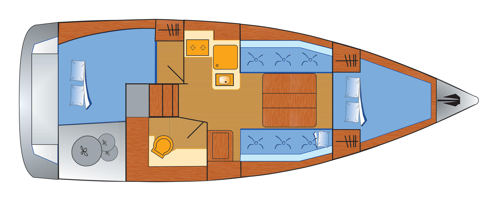 Dufour 310 GL mit 2 Kabinen