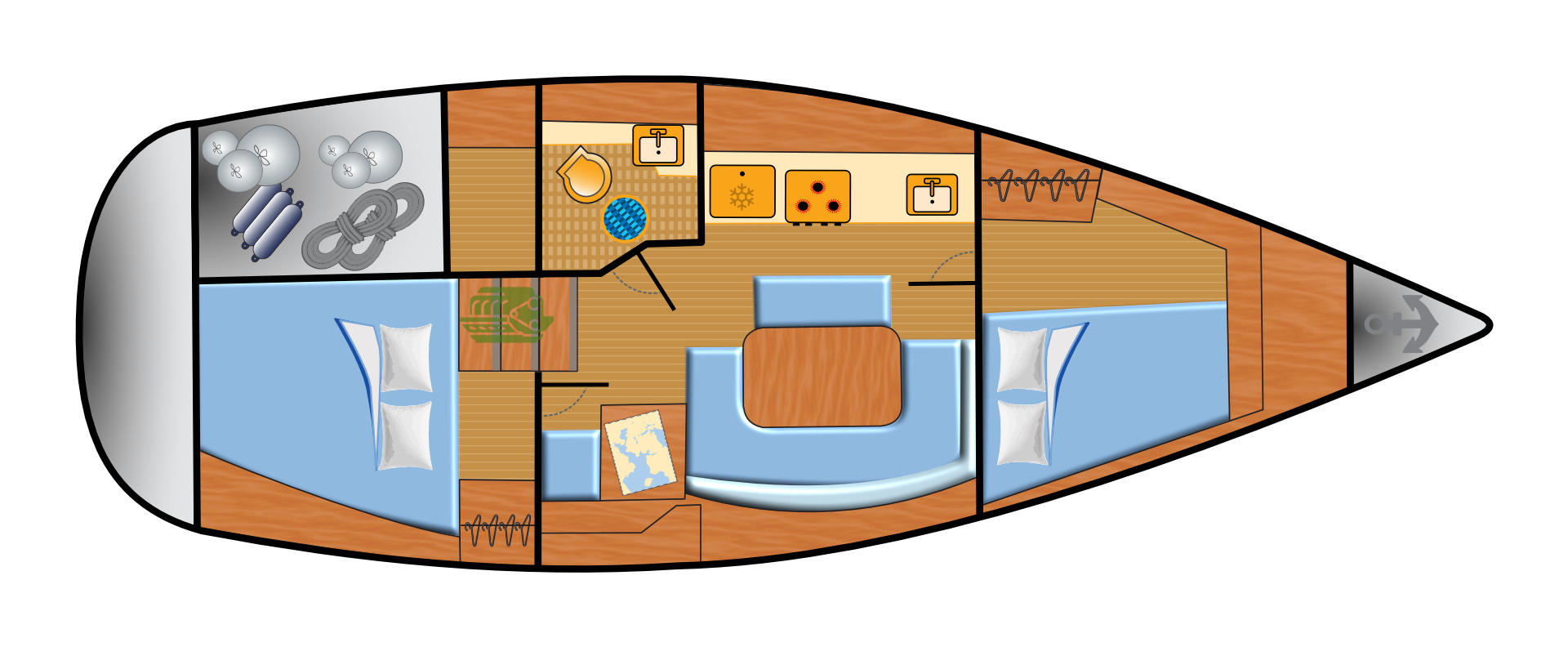 Dufour 365.2 GL mit 2 Kabinen