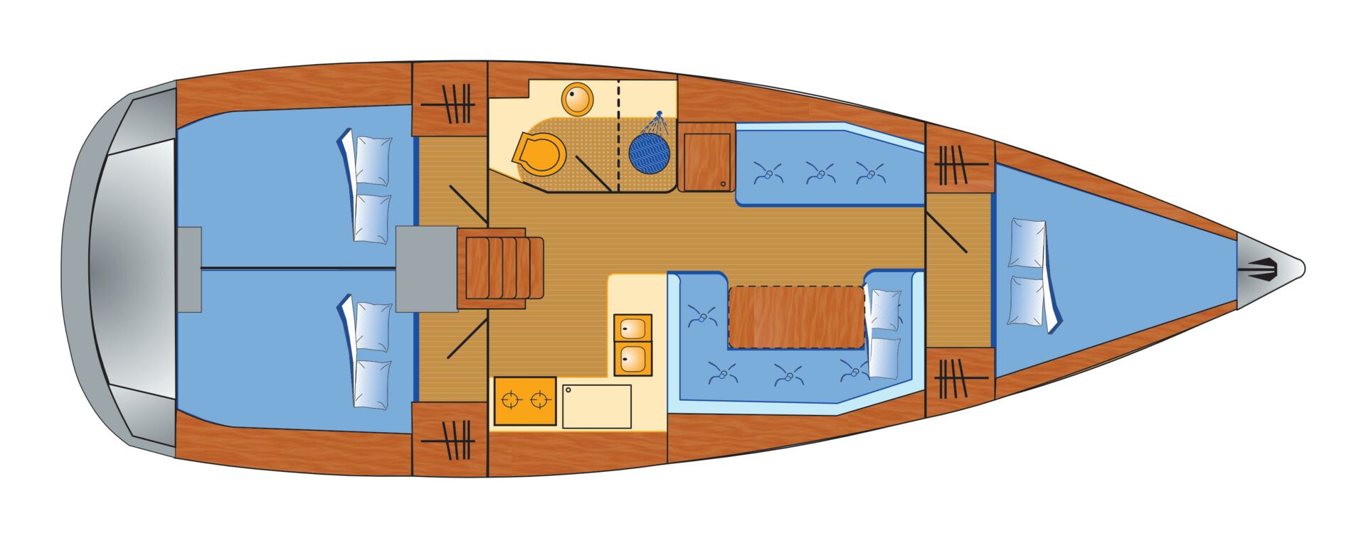 Sun Odyssey 389 mit 3 Kabinen