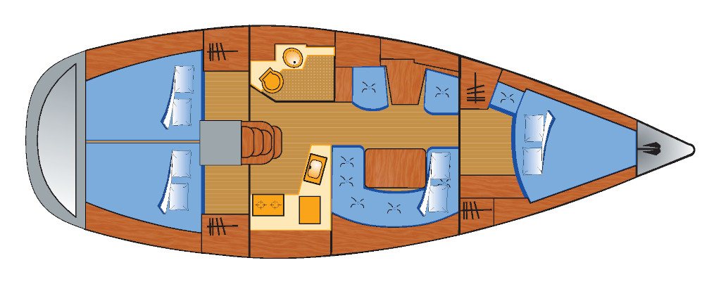 Sun Odyssey 40 mit 3 Kabinen