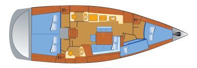 Oceanis 43 mit 4 Kabinen