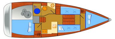 Sun Odyssey 349.2 mit 2 Kabinen