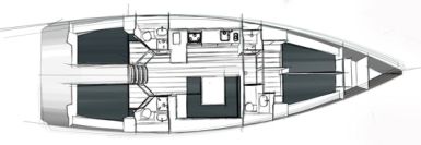 Bavaria 44 mit 3 Kabinen