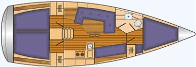 Hanse 350 mit 3 Kabinen